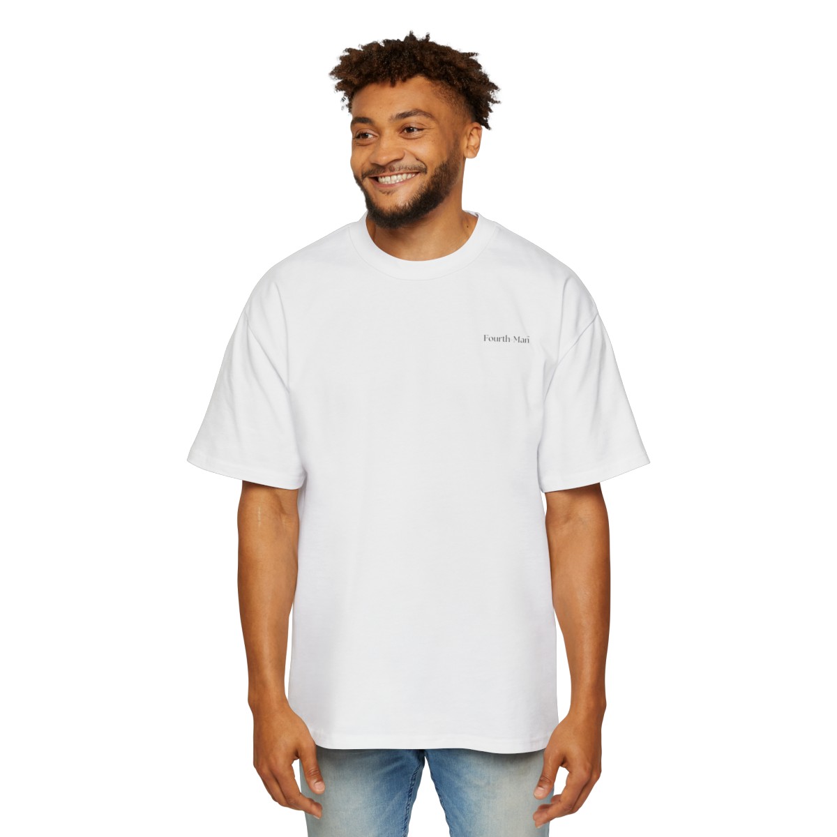 Let the spirit lead - Men's Heavy Oversized Tee - White- front person