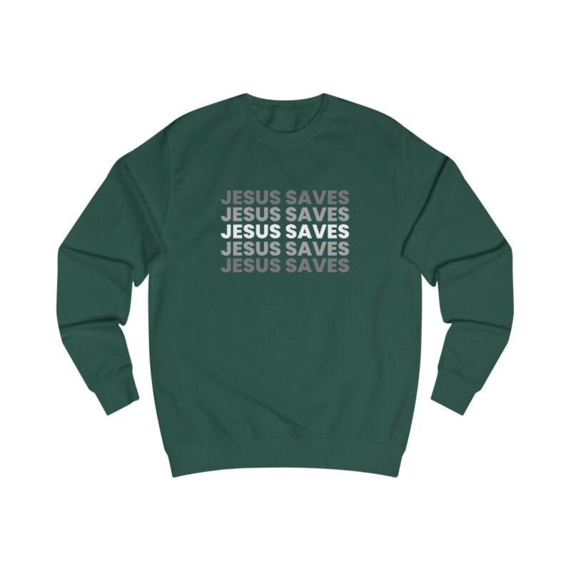 Jesus Saves - Unisex Sweatshirt - Bottle Green front