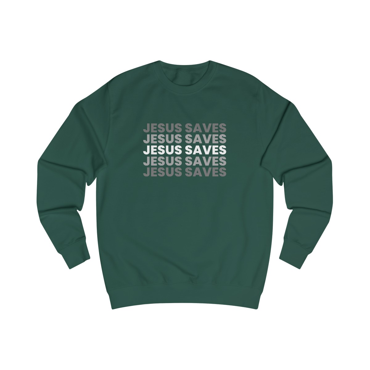 Jesus Saves - Unisex Sweatshirt - Bottle Green front