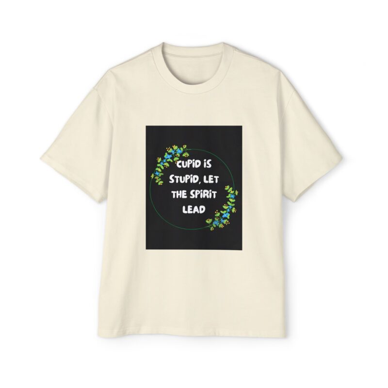 Cupid is Stupid - Men's Heavy Oversized Tee - Butter - front