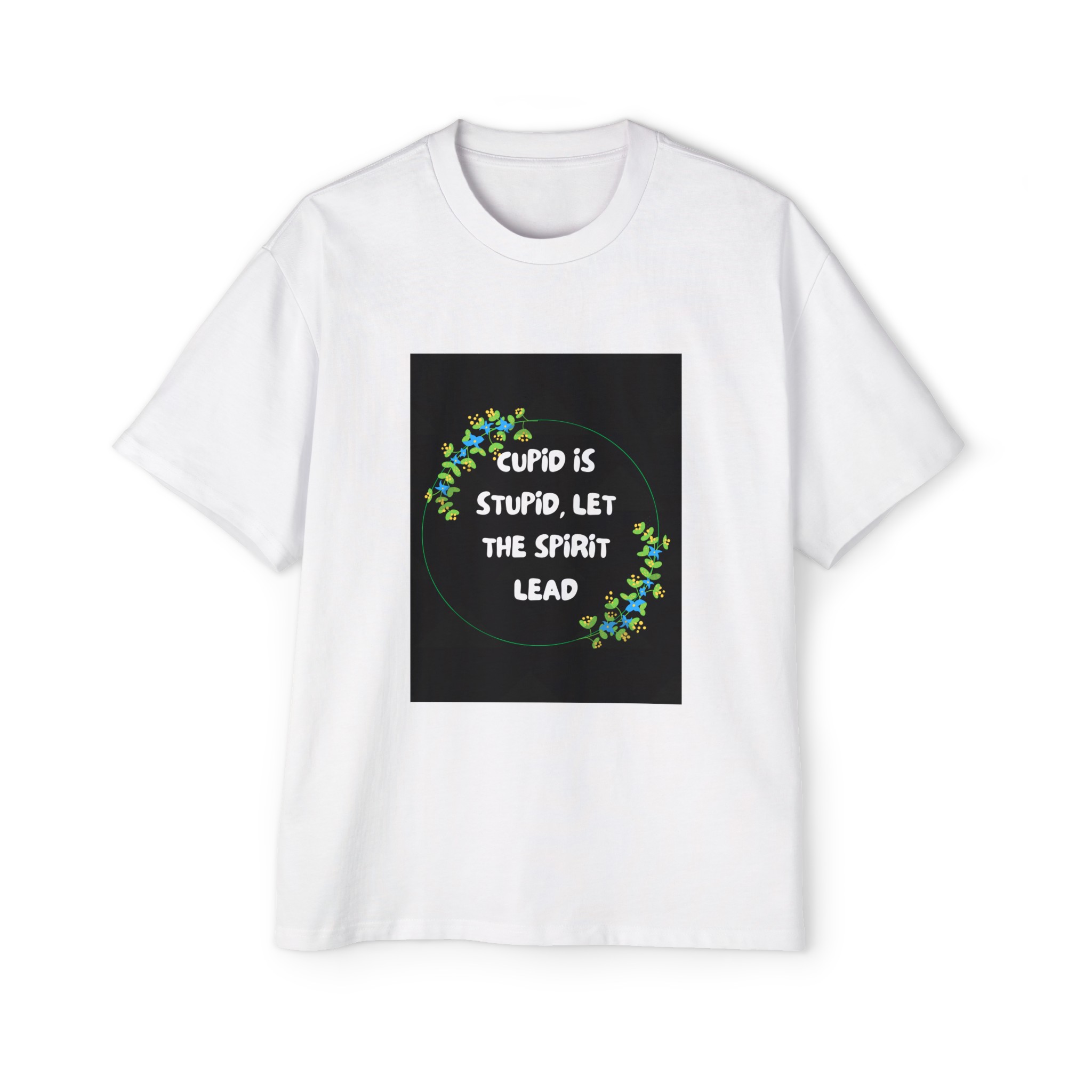 Cupid is Stupid - Men's Heavy Oversized Tee - White - front