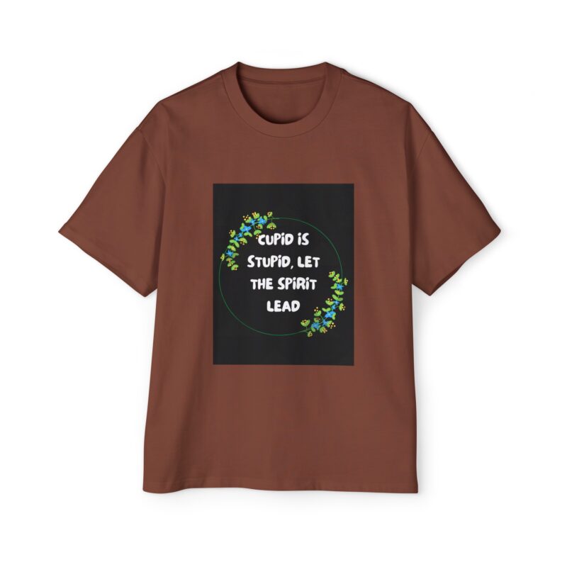 Cupid is Stupid - Men's Heavy Oversized Tee - Clay - front