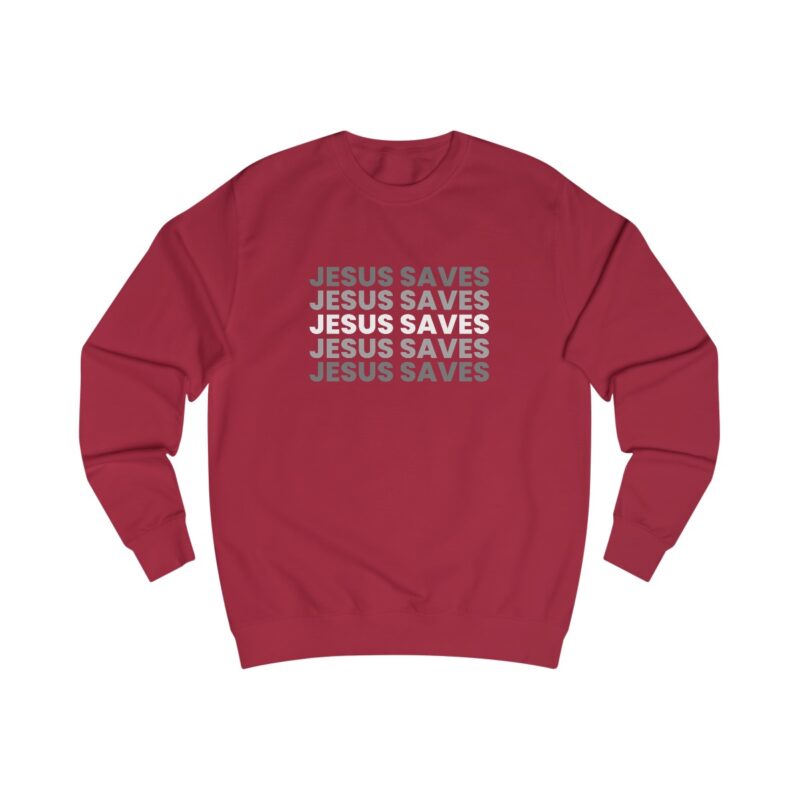 Jesus Saves - Unisex Sweatshirt - Red Hot Chilli front