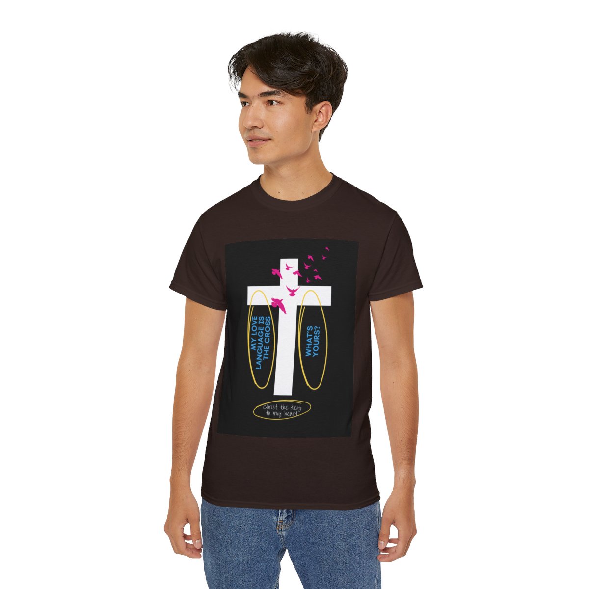 My love language is the cross - Unisex Ultra Cotton Tee - Dark Chocolate 7