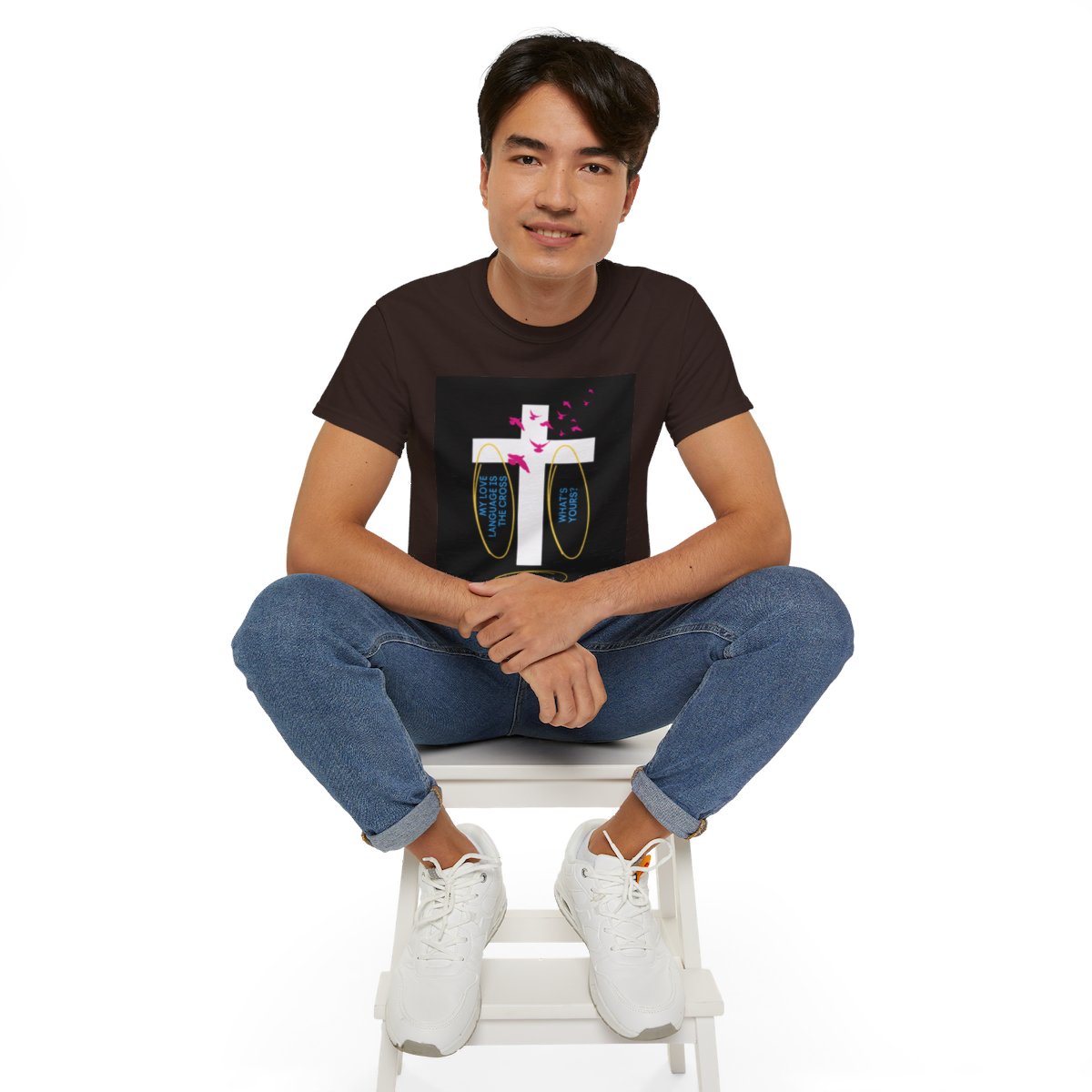 My love language is the cross - Unisex Ultra Cotton Tee - Dark Chocolate 9