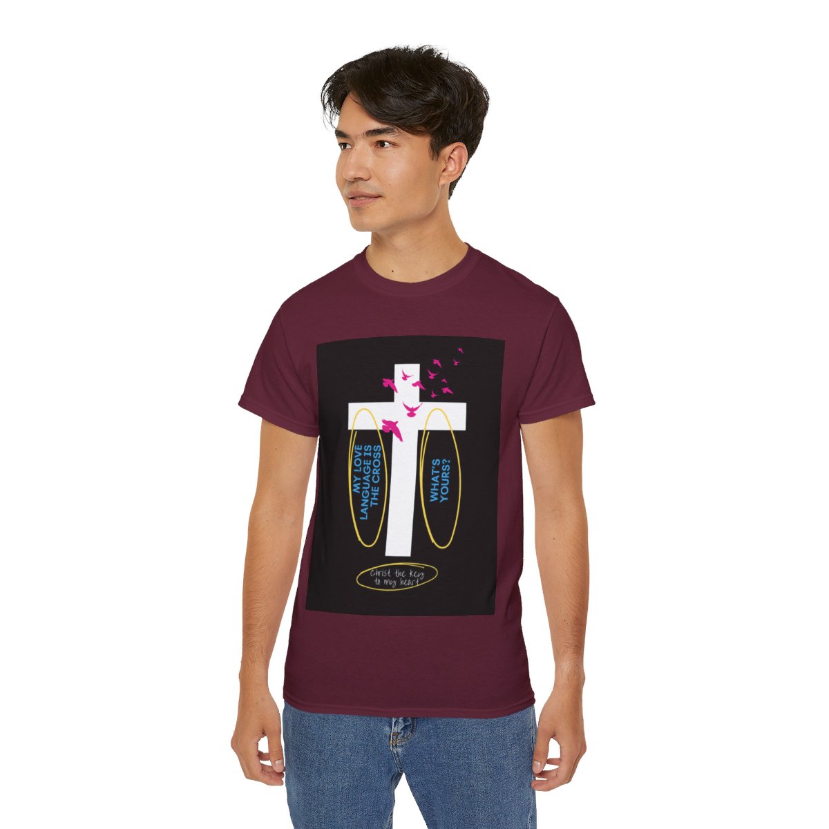 My love language is the cross - Unisex Ultra Cotton Tee - Maroon 7