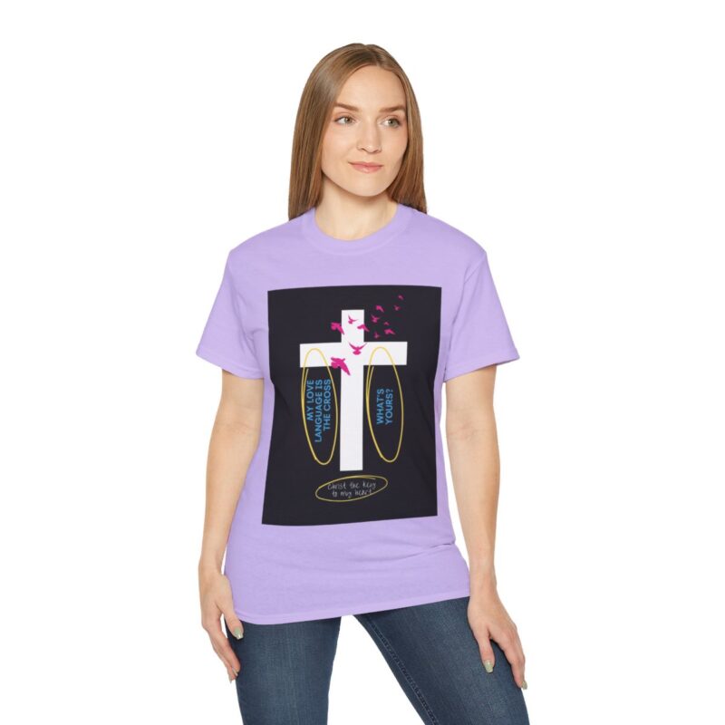 My love language is the cross - Unisex Ultra Cotton Tee - Orchid 5