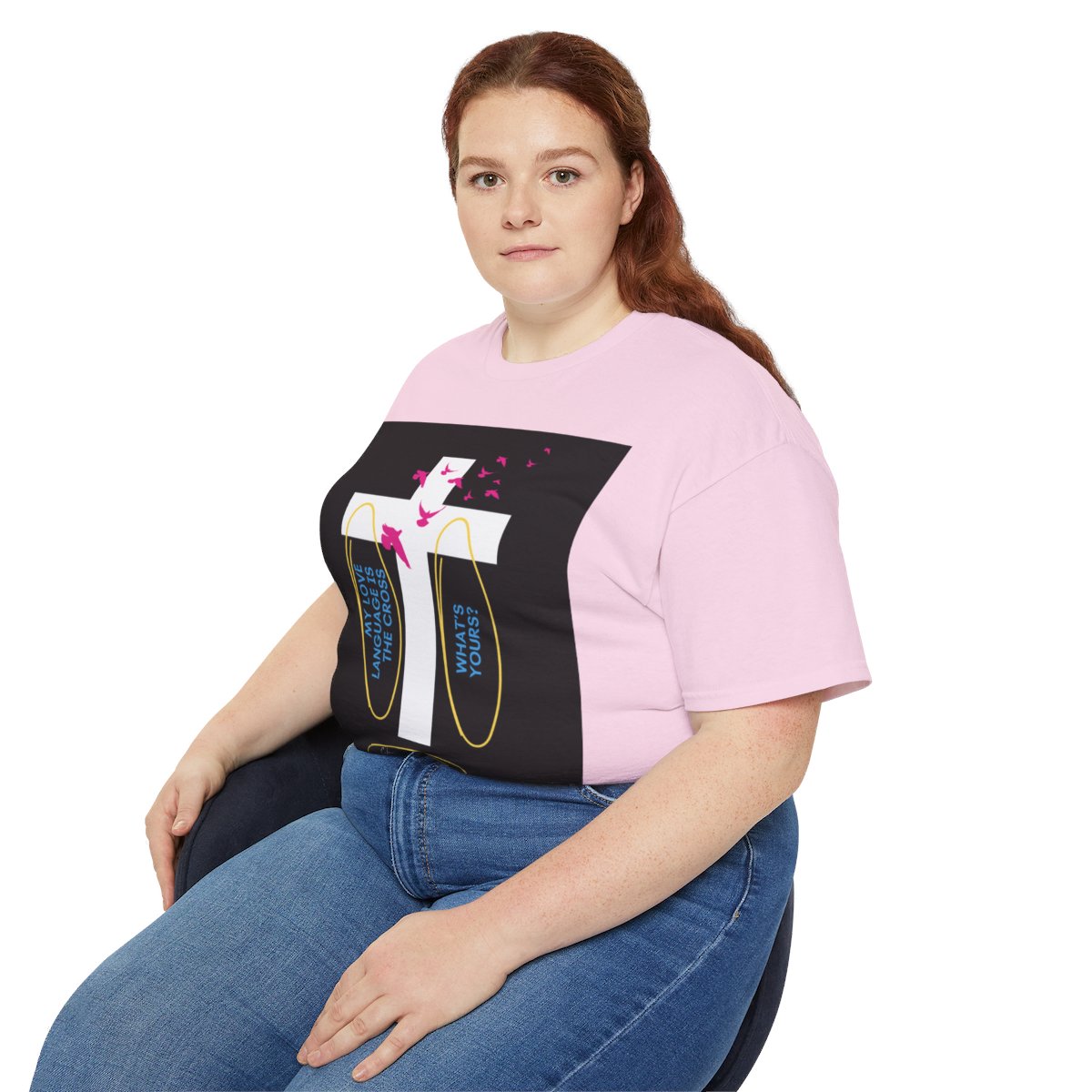 My love language is the cross - Unisex Ultra Cotton Tee - Pink 11