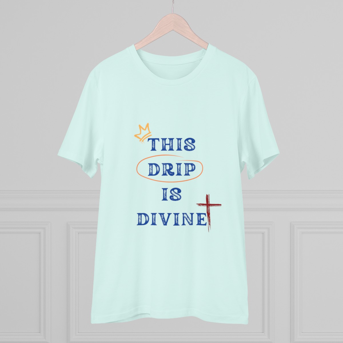 This Drip is Divine! - Organic 100% Cotton T-Shirt - Unisex - Caribbean Blue 4