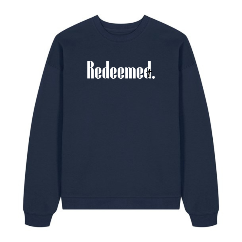 Redeemed Sweatshirt - Navy Blue - Front