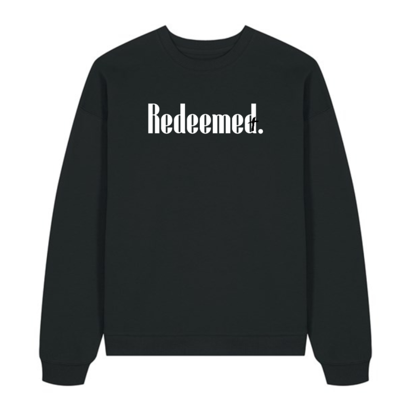 Redeemed white design Sweatshirt - black - front