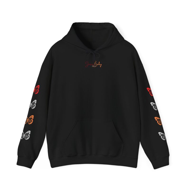 Butterfly Embrace Unisex Hooded Sweatshirt | Cozy Fall Fashion